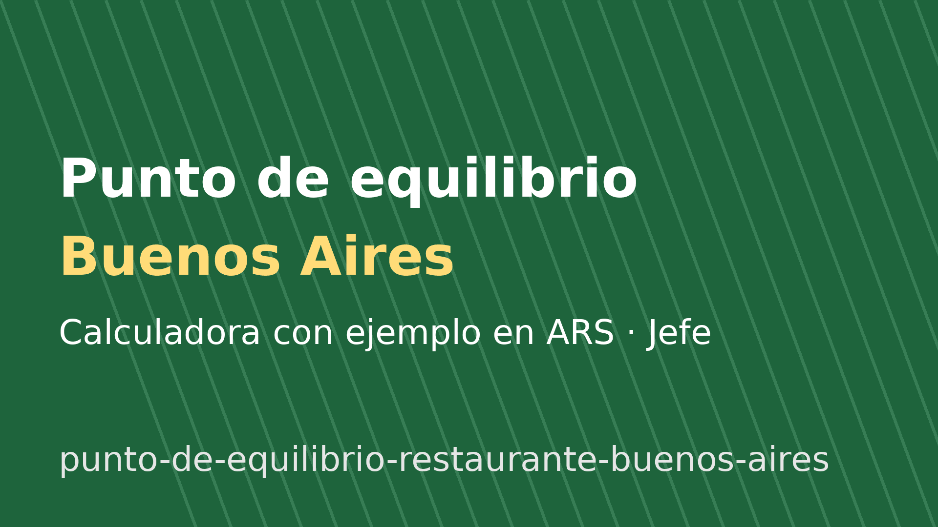 Punto de equilibrio de un restaurante en Buenos Aires: cálculo en ARS