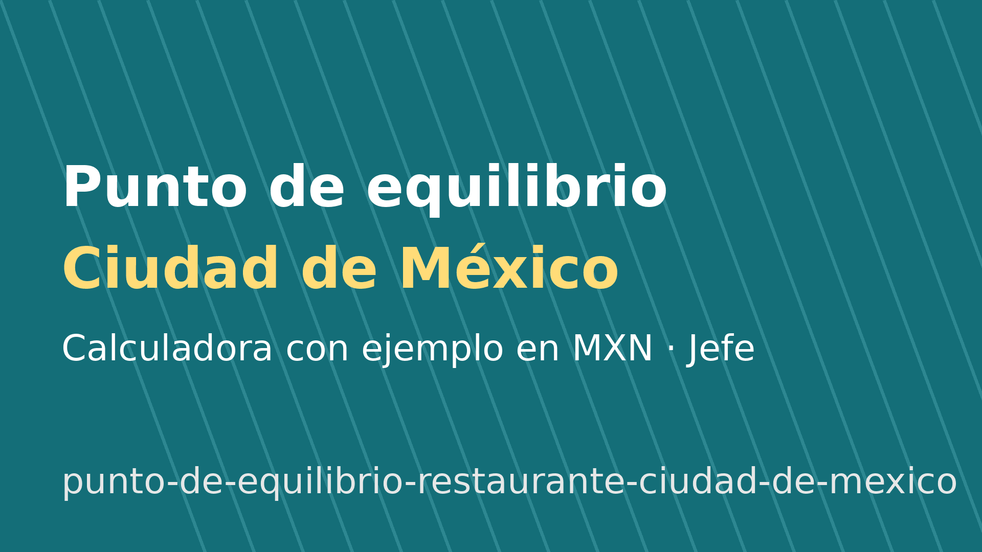 Punto de equilibrio de un restaurante en Ciudad de México: cálculo en MXN