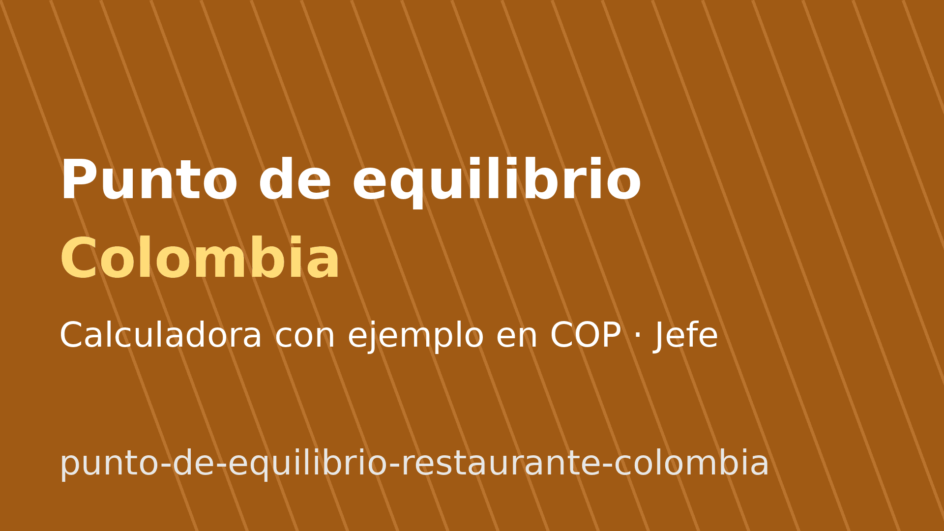 Punto de equilibrio de un restaurante en Colombia: cálculo en COP