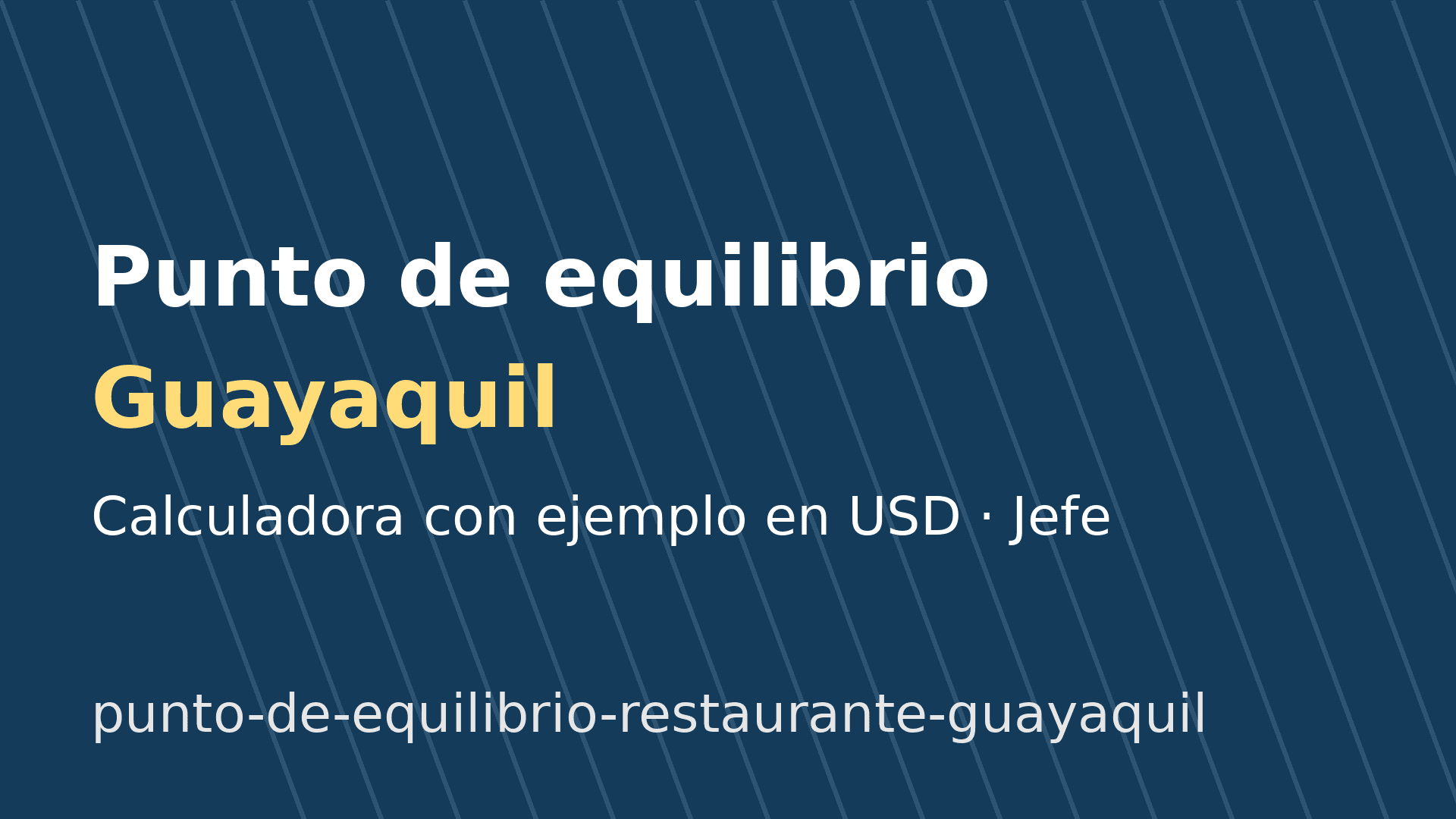 Punto de equilibrio de un restaurante en Guayaquil: cálculo en USD